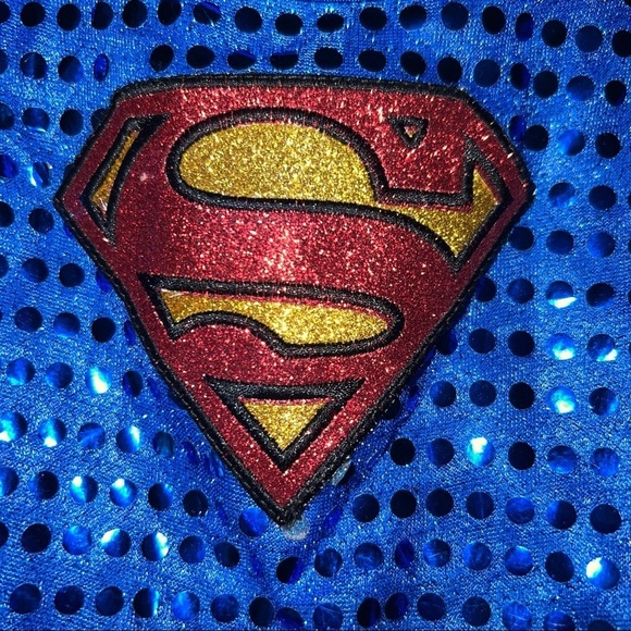 GIRL’S cap sleeved (elasticized), sequined Supergirl costume / dress / tutu - Picture 3 of 6